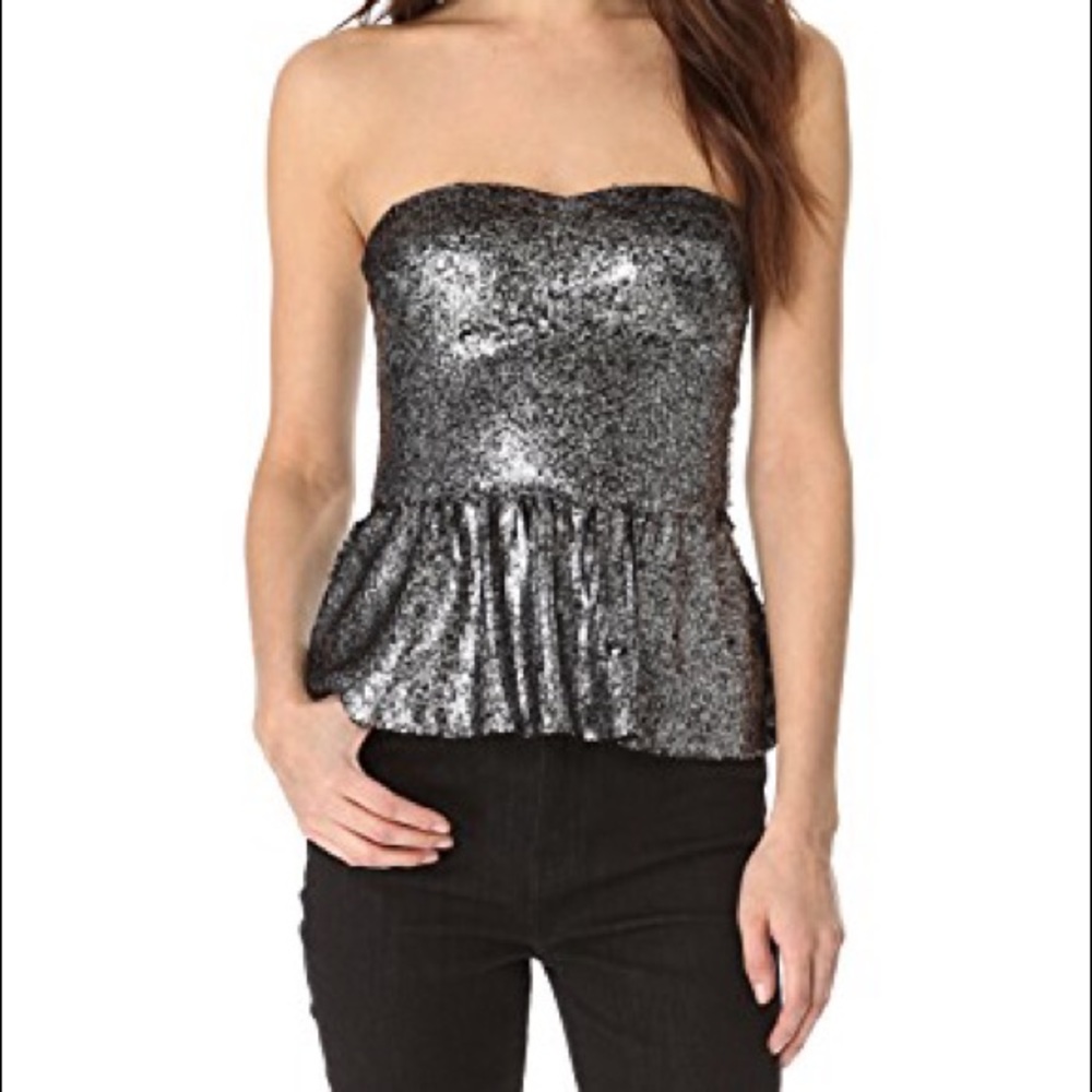 Rebecca Taylor sequin bustier top